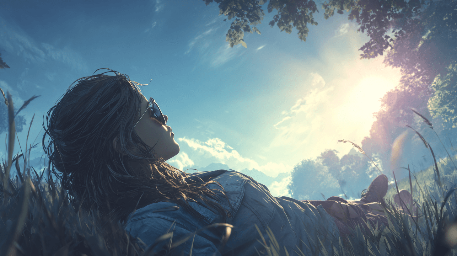 A photorealistic shot of a beautiful relaxed woman w - AI-generated image created with Midjourney. Prompt: "A photorealistic shot of a beautiful relaxed woman w"