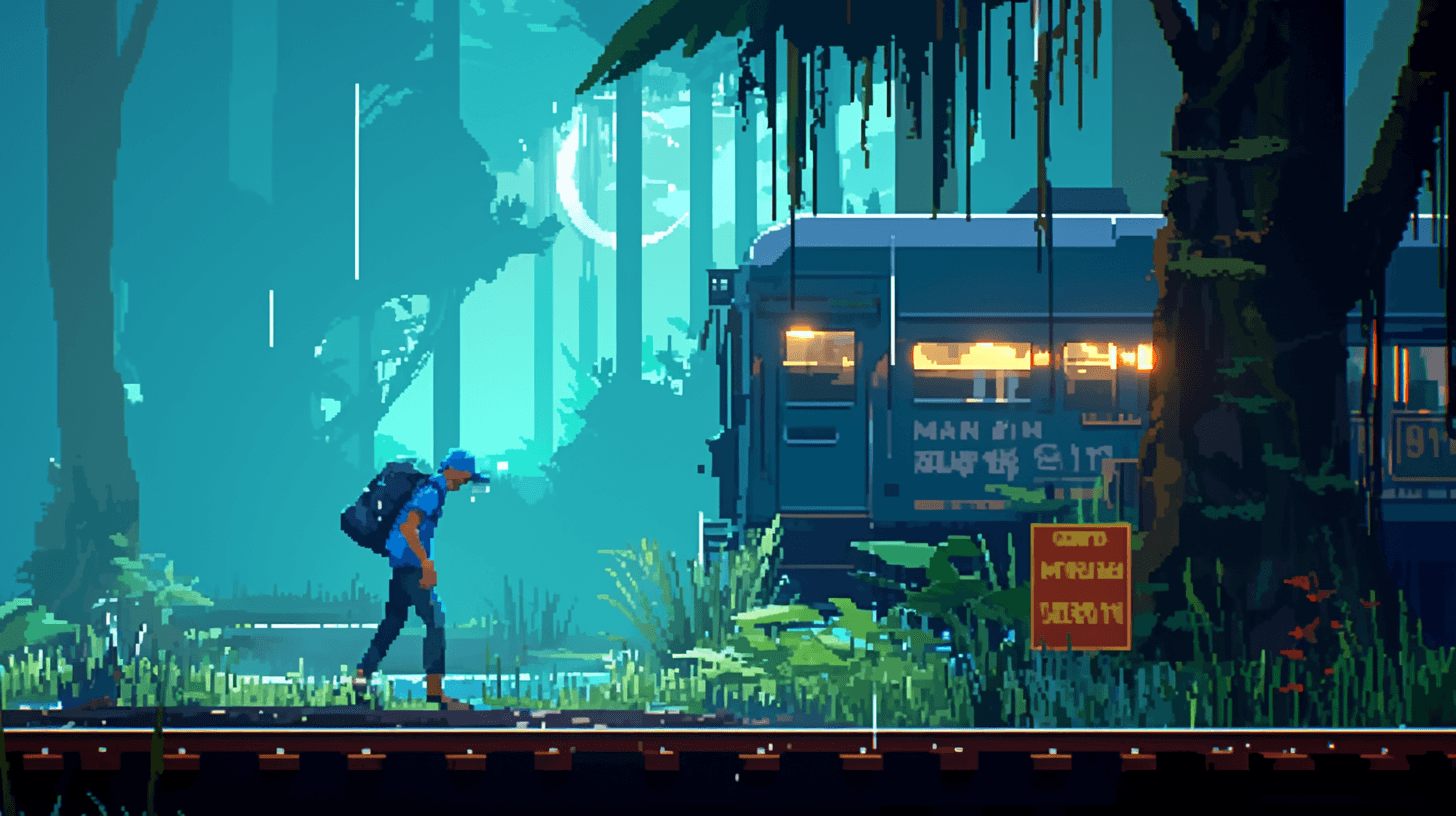 An eerie anime illustration of a vast fog-shrouded s - AI-generated image created with Midjourney. Prompt: "An eerie anime illustration of a vast fog-shrouded s"